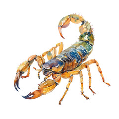 cute scorpion vector illustration in watercolour style
