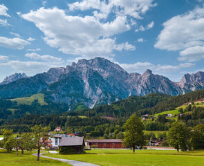 Alps mountain country tranquil summer view (Austria).