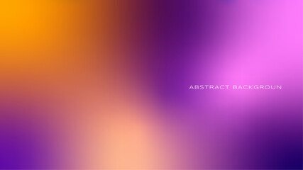 Soft warm gradient background. Abstract Background with a blurred, fluid yellow, orange, pink, and purple hue. A fresh, modern template for your design projects, banners, and posters. Vector - obrazy, fototapety, plakaty
