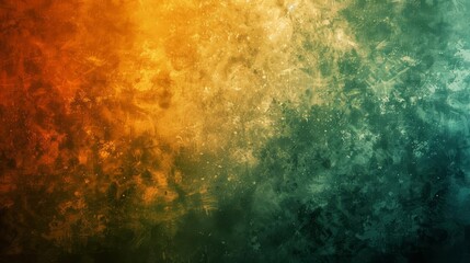 Fototapeta premium Abstract orange and green Earth tone background with grainy noise texture and bright light, digital art