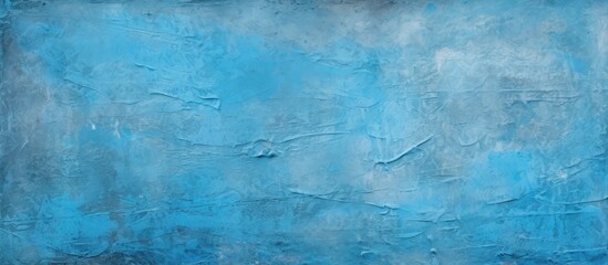 An artwork depicting a wall painted in a shade of blue and bordered with a contrasting white trim