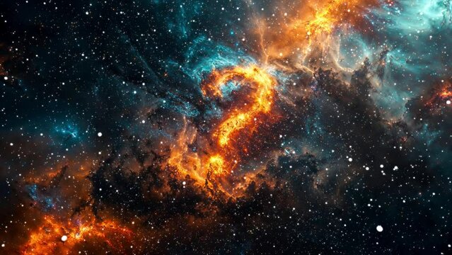 question mark nebula in space