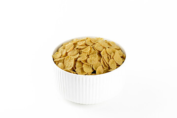 corn flakes in white cup