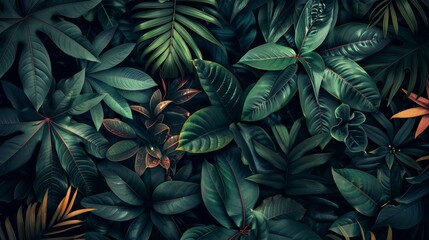 AI Generative. Notanical herbal exotic tropical plants herbs flowers botanical foliage background...