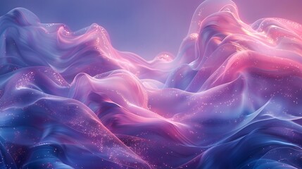 A mesmerizing dreamscape where iridescent waves of liquid dance in the ethereal glow of azure and violet hues.