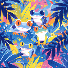 Obraz premium seamless pattern with frogs to create backgrounds