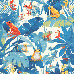 Obraz premium seamless pattern with frogs to create backgrounds