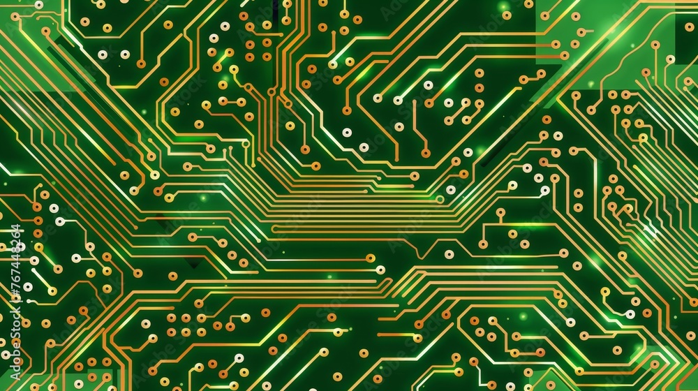 Poster electronic circuit board technology background showcasing computer hardware components