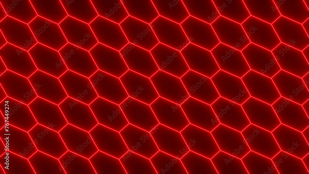Poster texture of cells. 3d seamless pattern. abstract background with futuristic grid alien hexagon wirefr