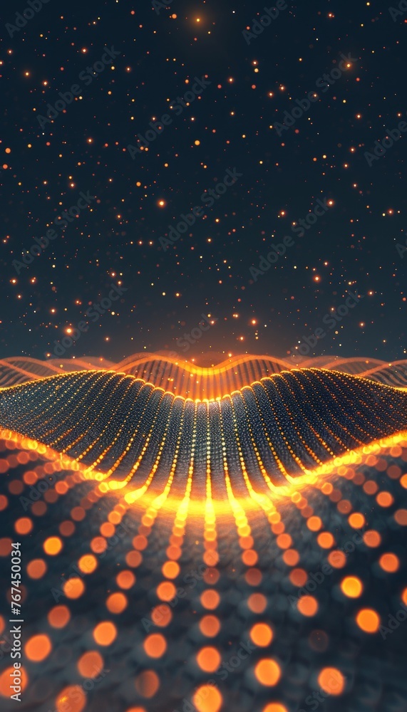 Poster technology network streamlining data particles in wave like form for efficient information transfer