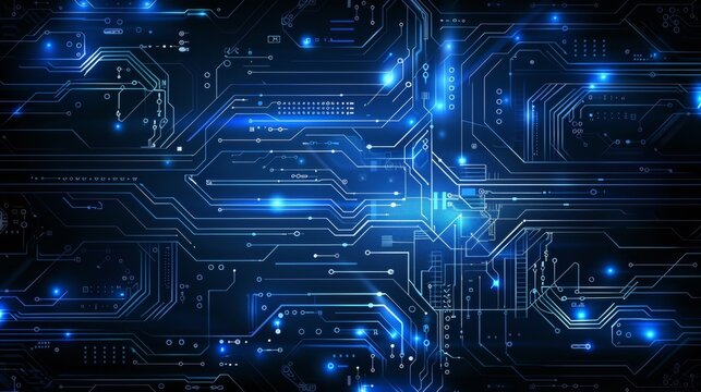 Abstract circuitry  technology of electronic computer hardware on a background of circuit board