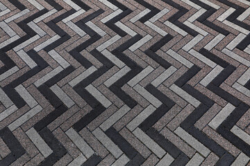area of ceramic bricks herringbone pattern - 767454223