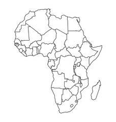 detailed africa line map
