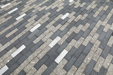 area of ceramic bricks herringbone pattern - 767454498