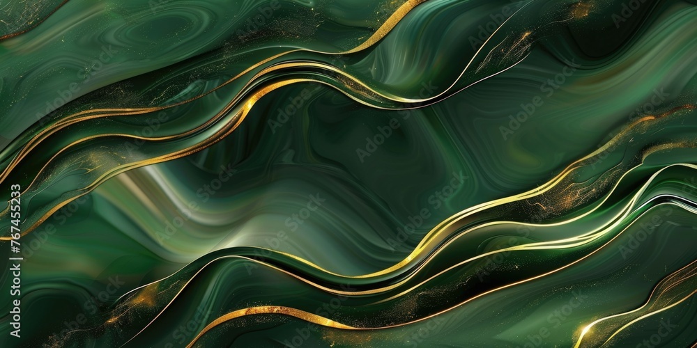 Poster a close up of a green and gold background abstract background with copy-space