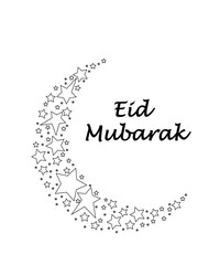 EID MUBARAK coloring book page for kids or all