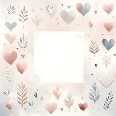 Fototapeta na wymiar Image with minimalist style hearts. Cards. Watercolor. Valentine's Day. Congratulations.