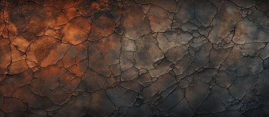 A detailed closeup of a cracked bedrock wall resembling a rugged rock texture, showcasing the natural pattern of erosion in the landscape - obrazy, fototapety, plakaty