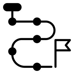 road map icon, glyph icon style