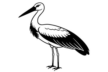 Naklejka premium stork silhouette vector illustration