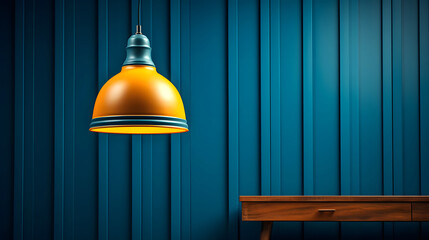 Obraz premium electric lamp on a dark wall background. electric incandescent lamp. home interior and equipment. lighting in the house