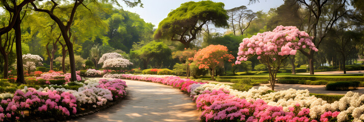 Lush Greenery and Blooming Flowers: The Vibrant Bangladesh Botanical Garden - obrazy, fototapety, plakaty