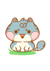 Ilustracion gato agrisado 