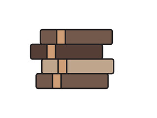 Vector illustration of a library theme icon with books arranged on shelves