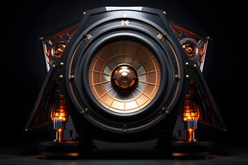 low-frequency audio speaker for listening to music. subwoofer. wideband sound system.