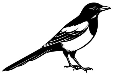 Obraz premium magpie silhouette vector illustration