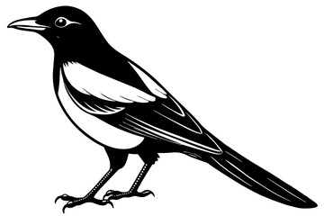 Obraz premium magpie silhouette vector illustration