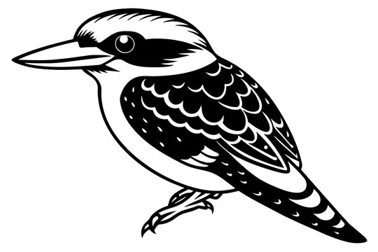 recommend clip art: kookaburra silhouette vector illustration