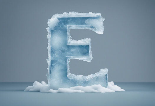 Frozen Alphabet: Ice-Themed Letter E Illustration - Cool Ice Typography Font for Winter Designs