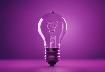 Purple Lightbulb on Purple background Colorful Bulb on studio background wallpaper Thing creatively Innovation and technology Ideas