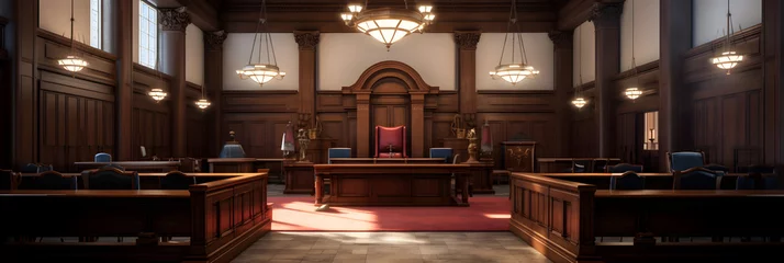 Gordijnen Classic Interior of BJ Courtroom Displaying Justice and Authority © Glen