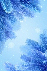 Fototapeta na wymiar Festive christmas background with spruce branch and snowflakes frame, perfect for text placement