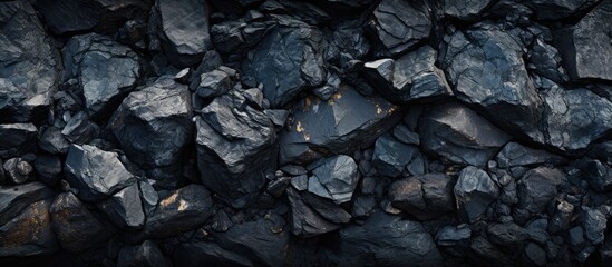 Coal extractive industry mine, wide top view