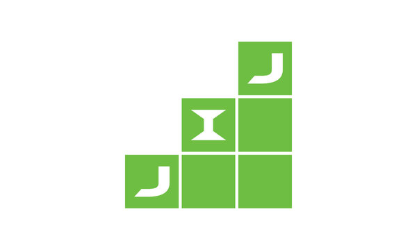 JIJ initial letter financial logo design vector template. economics, growth, meter, range, profit, loan, graph, finance, benefits, economic, increase, arrow up, grade, grew up, topper, company, scale
