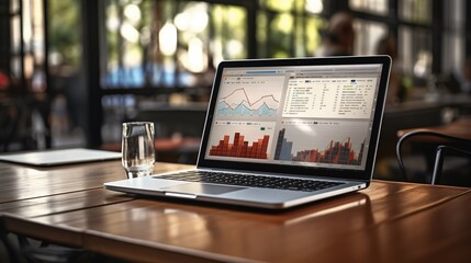 Data visualization on laptop screen: Illustration of visual data representation on the computer