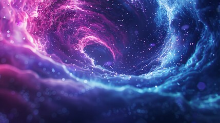 An artistic representation of a hypnotic cosmic vortex with twinkling stardust, capturing the essence of the vastness of space in a mesmerizing design.