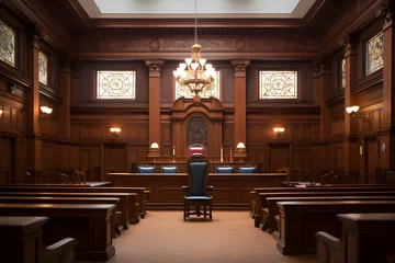Papier Peint photo Pékin Classic Interior of BJ Courtroom Displaying Justice and Authority