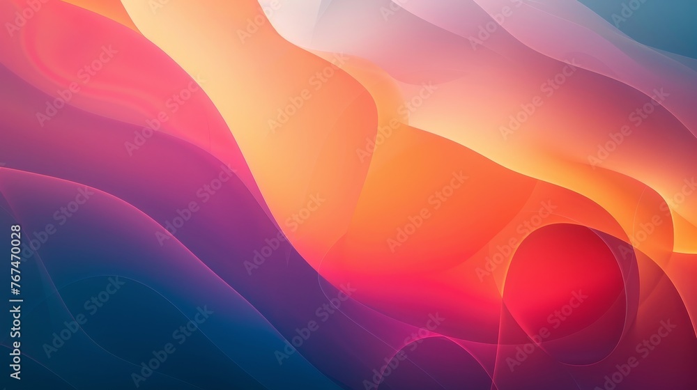 Poster An assembly of sharp geometric shapes blending warm and cool hues creates an ideal background for design needs that require a modern and clean impression.