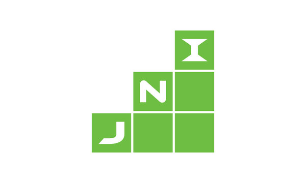 JNI initial letter financial logo design vector template. economics, growth, meter, range, profit, loan, graph, finance, benefits, economic, increase, arrow up, grade, grew up, topper, company, scale