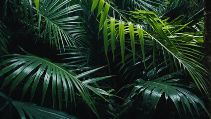 Lush tropical foliage 