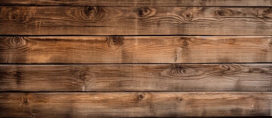 Obraz premium A closeup shot of a rectangular hardwood plank table with a brown wood stain, showcasing a beautiful pattern and shades of beige on the flooring