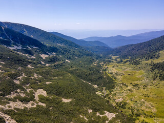 Aerial view of Pirin Mountain near Yalovarnika peak, Bulgaria