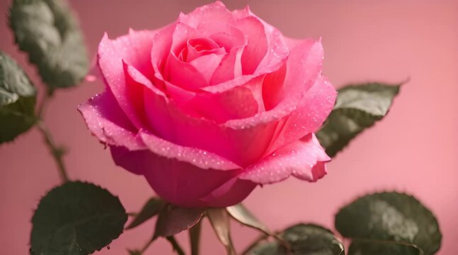 pink rose isolated in pink background