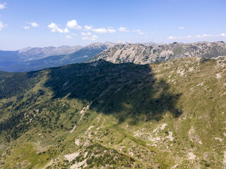 Aerial view of Pirin Mountain near Yalovarnika peak, Bulgaria
