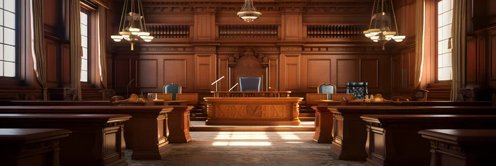 Türaufkleber Classic Interior of BJ Courtroom Displaying Justice and Authority © Glen