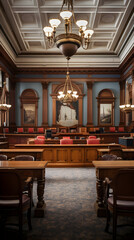 Classic Interior of BJ Courtroom Displaying Justice and Authority